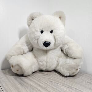 24k Polar Puff White Polar Bear Plush Stuffed Animal Hunched Over NEW